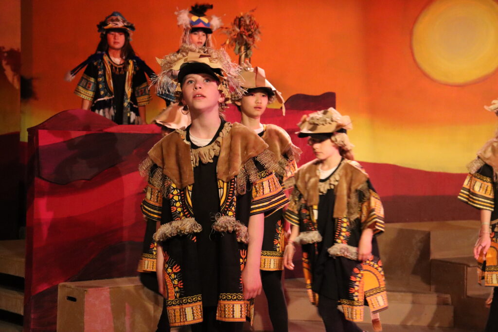 A youth theater production of The Lion King JR