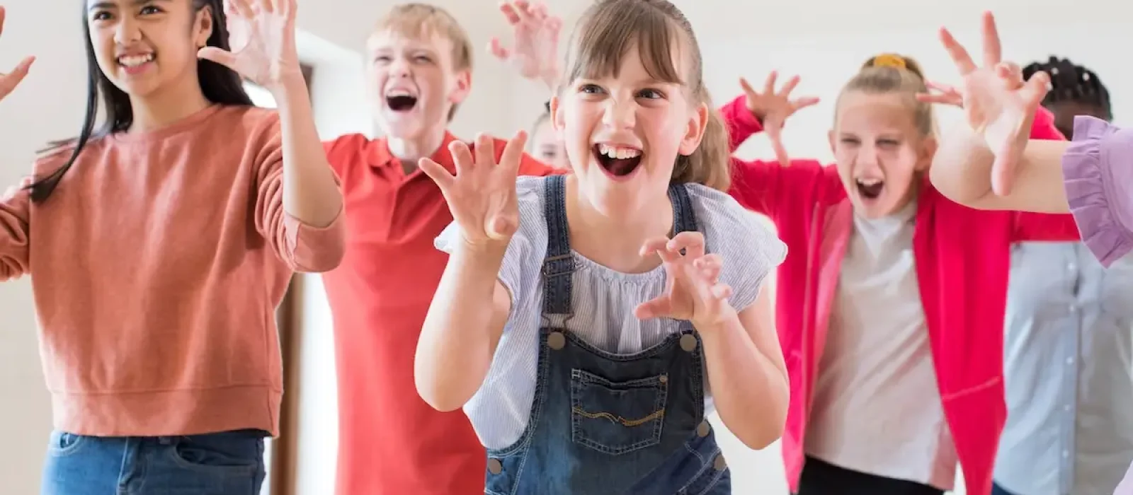 Group Of Children Enjoying Drama Class Together Group Of Children Enjoying Drama Class Together